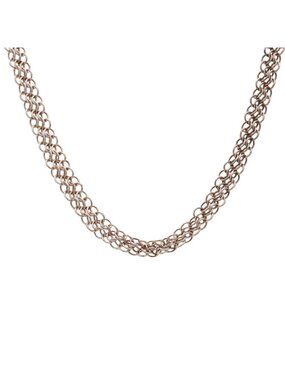 Tiffany & Co Elsa Peretti Somerset Mesh Long Pendant Sterling Silver
